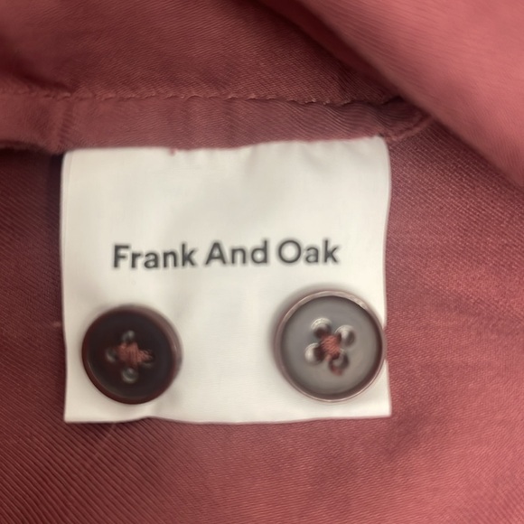 Frank & Oak Dusty Rose Button Down Shirt Long Sleeve Button Cuff Pocket Size S - Picture 13 of 14